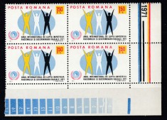 ROMANIA1971 LP 755 ANUL INTERNATIONAL LUPTA CONTRA RASISMULUI BLOC 4 TIMBRE MNH
