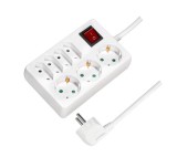 Prelungitor LogiLink LPS210, 3 Schuko, 4 Euro, Cablu 5m, 16A, Protectie Stropire, On/Off, Alb