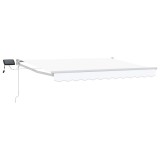 vidaXL Marchiză retractabilă manuală cu led-uri Alb 3 x 2,5 m 3419260