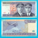 Bancnota Lituania 10 Litu 2007 UNC &#039;Lituanica&#039; P#68, Serie AE3285474 - Europa, Numismatica