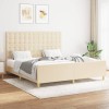 VidaXL Cadru de pat fără saltea, crem, 160x200 cm, textil