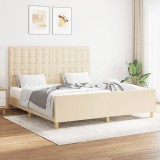 VidaXL Cadru de pat fără saltea, crem, 160x200 cm, textil