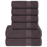 VidaXL Set prosoape 6 piese Antracit 360 g/m&sup2; 100% bumbac