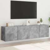 VidaXL Comodă TV de perete, 2 buc. gri beton, 80x30x41 cm