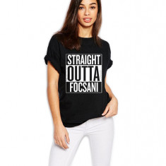 Tricou dama negru - Straight Outta Focsani - 2XL