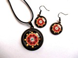 set colier si cercei cu mandala 34018