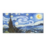 Tablou celebru pictat manual, Noapte instelata, 140x70cm ulei pe panza, reproducere Vincent van Gogh, Magistral