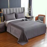 Cumpara ieftin Set Cuvertura Pat din Satin, Gri Petrol - LIM162