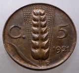 2.198 ITALIA VITTORIO EMANUELE III 5 CENTESIMI 1921 R XF, Europa, Bronz