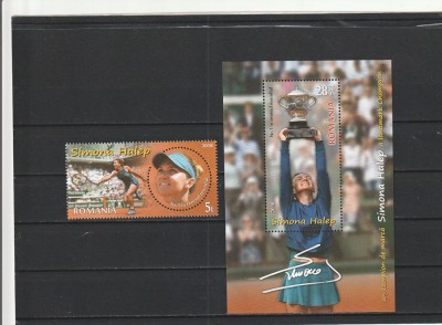 ROMANIA 2018 LP 2209 LP 2209 a SIMONA HALEP UN CAMPION DE MARCA SERIE + COLITA MNH NESTAMPILATE foto