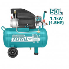 TOTAL - COMPRESOR AER 1100W, 50L, 8BAR PowerTool TopQuality