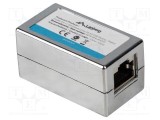 Cuplor RJ45 Cat 5e LANBERG, soclu dublu, argintiu, ecranat, nichelat