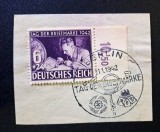 Germania / Deutsches Reich 1942 / Fragment Comemorativ "Tag der Briefmarke 1942" (6+24 Rpf Violet) Ștampilat special Berlin 11.1.1942 - CKL2