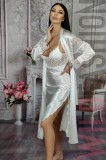 R870-2 Set 6 piese lenjerie eleganta de mireasa cu desu, pijamale si halat
