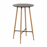 Masa tip bar cu blat mdf negru picioare metal Imam 60x103 cm