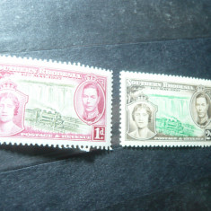 3 Timbre Southern Rhodesia (= Zimbabwe azi) 1937 , 1 si 2 d George VI