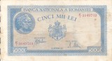ROMANIA 5.000 lei 28 septembrie 1943 VF/VF+!!!