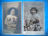 HOPCT 1814 COPII--ROMANTICA-FRANTA-LOT 2 CARTI POSTALE VECHI-CIRCULATE