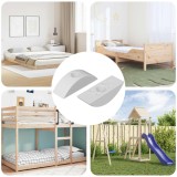 vidaXL Piuliță semilună 2 pcs Alb M6 Polipropilenă 864448