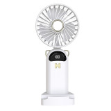 Ventilator Ultra Portabil, 3 in 1, De Mana, De Birou, De Gat,4000 MAH, 5 Trepte de Viteza,SMART GADGETS C&amp;A, Pliabil, cu Ecran LCD, Alb