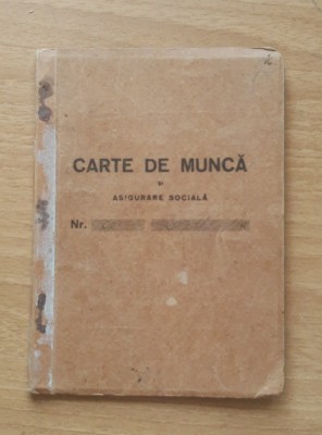 Carte de munca si Asigurari sociale 1946 foto