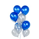 Set 10 Baloane Latex Albastru Argintiu 30cm Ropet - Aniversare, Nunta, Botez, Petreceri Copii, Decoratiuni Evenimente