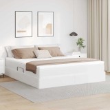 Cumpara ieftin Pat cu saltea si spatiu de depozitare Alb 180 x 200 cm