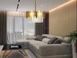 Candelabru Auriu Cu Cristale, Design Elegant, 8 Becuri X E27