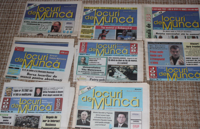 ziare Locuri de Munca 2002-2003 diverse numere ziar resurse umane