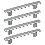 Cumpara ieftin Set 4 Manere din plastic, 2109-12, lungime 132 mm, distanta gauri 96 mm, saten