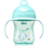 Chicco Training Cup 6m+ cană pentru antrenament cu m&acirc;nere Teal 1 buc