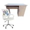 Set birou cu spatiu depozitare pentru scolari, Pal Melaminat, sertar, 2 rafturi, polita glisanta tastatura, fag si scaun HM Ibis Butterfly, stofa/piel