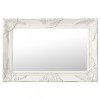 VidaXL Oglindă de perete &icirc;n stil baroc, alb, 60 x 40 cm 320328