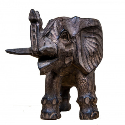 Statueta din lemn indonezian Primitive Elephant, M foto