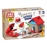 Set creativ cu nisip Kinetic Construieste o casa Art Craft, 750 g, 12 piese, 3 ani+, Art&amp;Craft