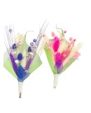 Set 2 Cocarde flori pentru piept, din plante Naturale Uscate si frunze fosilizate voal, Eventissimi&reg;