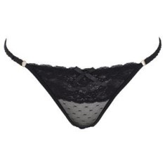 Chiloti String Dama cu Dantela si Elastic, Negru, CMCLASS