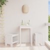 VidaXL Taburete de grădină, 2 buc., alb, 40x36x45 cm, lemn masiv pin 825339