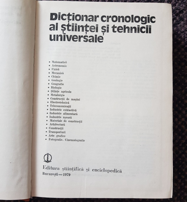 Dicționar cronologic al științei și tehnicii universale 1979