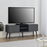 Comoda TV Eskilstuna DG gri inchis/negru [en.casa] HausGarden Leisure