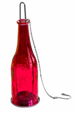 Felinar tip lanterna decorativa din sticla rosie, 198575 foto