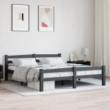 Gossi cadru de pat, gri inchis, 160x200 cm, lemn masiv de pin