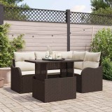 VidaXL Set de canapele pentru grădină 5 pcs Maro 100 x 55 x 73 cm