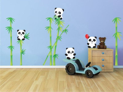 Sticker Decorativ - Ursi panda foto