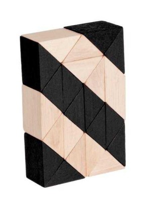 Joc logic IQ 3D Puzzle Sarpe natur-negru, Fridolin foto