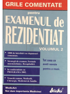 Negru Marius - Grile comentate pentru examenul de rezidențiat, vol. 2 (editia 2002) foto