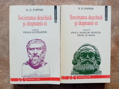K. R. POPPER--SOCIETATEA DESCHISA SI DUSMANII EI. 2 volume foto