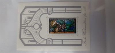 Berlin West-Craciun 1977 ,arta,vitralii- colita nestampilata-MNH (W1) foto