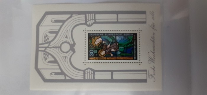 Berlin West-Craciun 1977 ,arta,vitralii- colita nestampilata-MNH (W1)