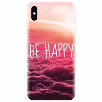 Husa silicon pentru Apple Iphone X, Be Happy Puffy Clouds foto